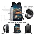 thumbnail image 4 of Yuyamidu Sea Turtle Girls Backpack and Lunch Bag Set Mushroom Book Bag for Kids Lunch Handbag High School Bags for Girls Boys Bookbag with Lunch Box Pencil Case Water Bottle Bag, 4 in 1, 4 of 7