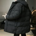 thumbnail image 2 of Winter Zipper Mid Long Hooded Warm Jacket, 2 of 5