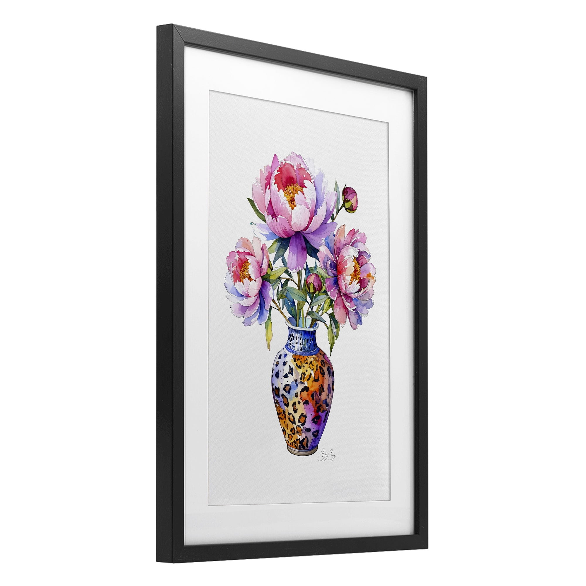 Stupell Industries Fierce Blooms Flower Vase Black Framed Print Under Glass, design by Shelly Craig