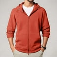 thumbnail image 2 of KHONTS Men's French Terry Hoodies Full -Zip Drawstring Jackets Casual Lightweight Soft Hooded Sweatshirts with Pockets Orange XL, 2 of 6