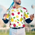 thumbnail image 6 of Daiia Strawberry and Lemon Mens Baseball Jersey Button Down Shirts Short Sleeve Sports Uniforms-Small, 6 of 9