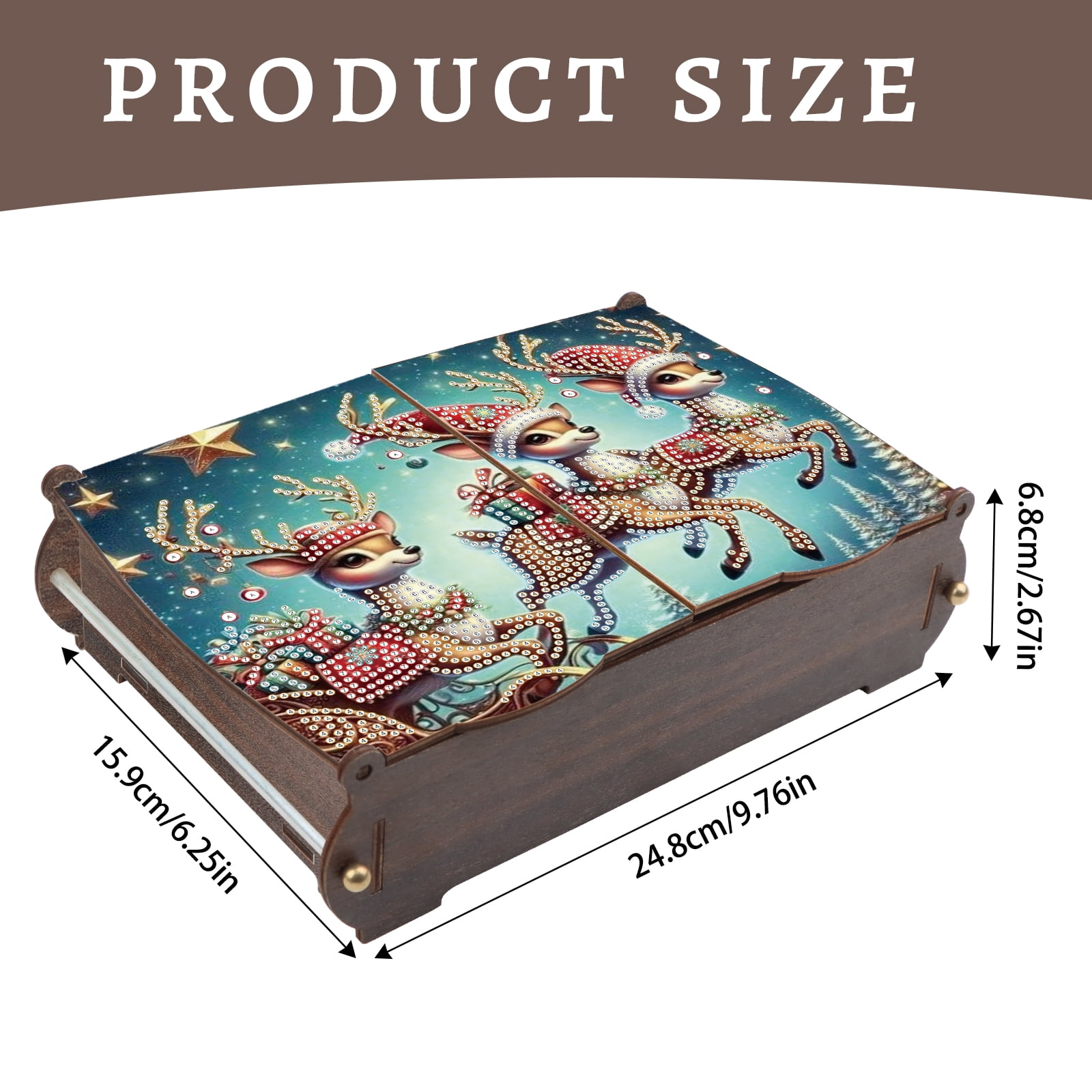 Diamond Painting Kit Storage Box Christmas Reindeer DIY Multi-Purpose Craft Storage Box Ideal for Home Offices and Holiday Gifts