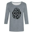 thumbnail image 4 of RKSTN Hauts Grande Taille pour Femmes Ufs de Pâques Mignons Imprimés Lapin Coupe Ample Col Rond Manches 3/4 Printemps Été Blouse Douce, 4 of 4