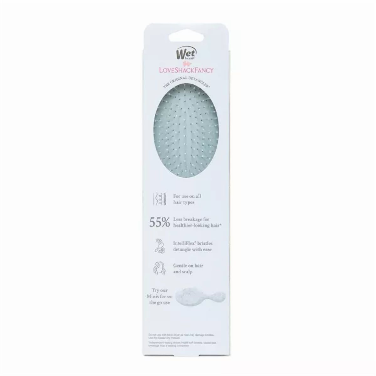 LoveShackFancy Heatless Curler Set and Detangler Brush Whisper Blue Wet Brush x Love Shack Fancy Original Detangler - Happy Thoughts main image 3