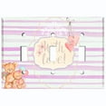 thumbnail image 2 of Metal Light Switch Wall Plate Outlet Cover (2 Teddy Bears With Love Heart Balloon Flower Pink Stripes - Triple Toggle), 2 of 2