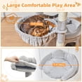 thumbnail image 3 of Cat Tree [/CM] Cat Tower for Indoor Cats Large Adult Cat Condo with Large Platform Hanging Basket Scratching Posts Pompoms Light MSW, 3 of 8
