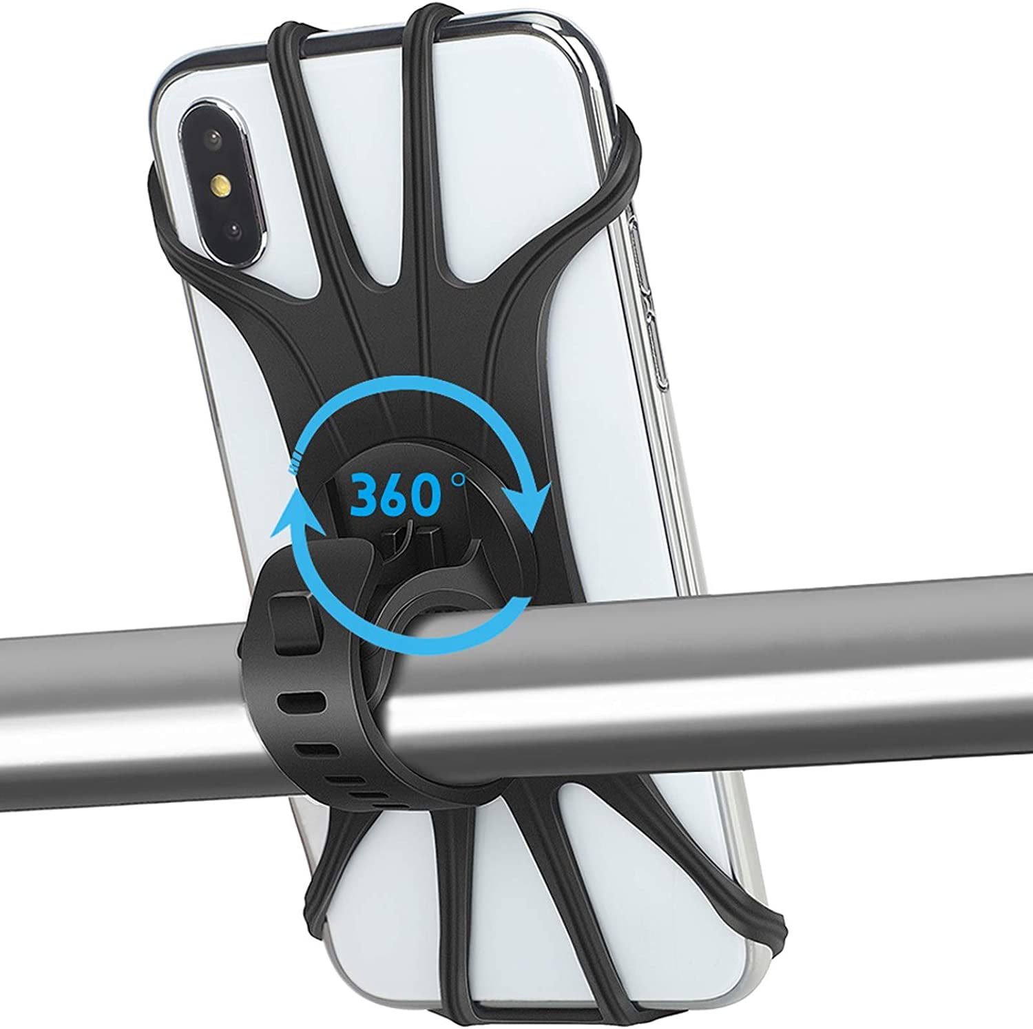 stenografi Kosciuszko Tænk fremad LEAQU Universal Bike Phone Mount, 360° Rotatable Phone Holder for Bike,  Silicone Motorcycle Phone Mount for iPhone 11/Pro/Xs Max/XS XR X/6S/7/8  Plus,Samsung S20/S10/S9,4.0"-6.5" Phones - Walmart.com