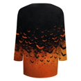 thumbnail image 5 of Trgacdwlo S-5XL Halloween Shirts for Women 2026 Vintage Ghost Pattern V Neck Womens 3/4 Sleeve Tops Fall Cat Pumpkin Print Pullover for Women, 5 of 7