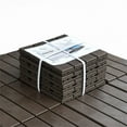 thumbnail image 2 of Topcobe Patio Interlocking Deck Tiles, 12"x12" Square Composite Decking Tiles, Four Slat Plastic Outdoor Flooring Tile All Weather for Balcony Porch Backyard, (Dark Brown, Pack of 27), 2 of 6