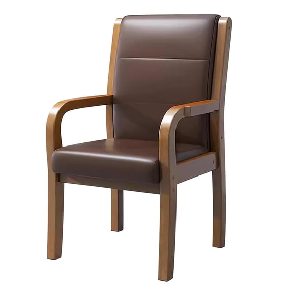 Dining Chairs Upholstered Sofa Chair Faux Leather Office Guest Chairs with Arms,Mid Century Modern Accent Chairs with Wood Frame for Living Room