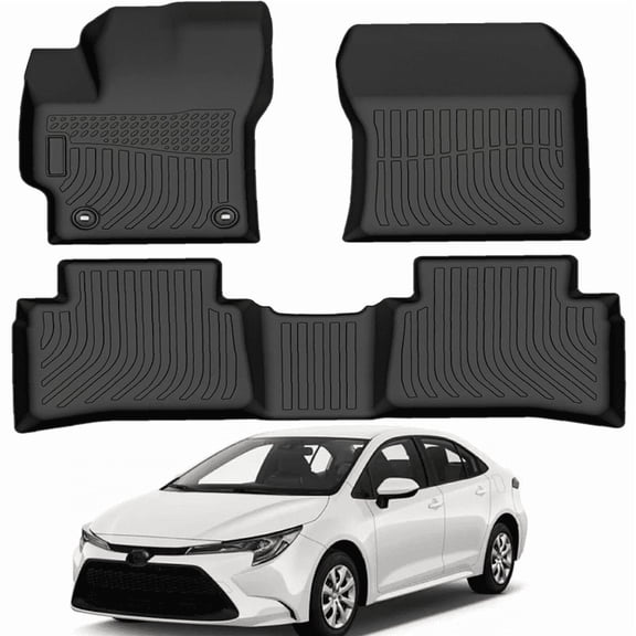 Car Floor Mats for 2020-2024 Toyota Corolla(Not for Hatchback models) - Custom Fit TPE Rubber Non-Slip Automotive Floor Liners, Easy to Clean All-Weather Car Mats
