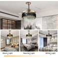 thumbnail image 2 of DENSET Crystal Ceiling Fan Chandelier Indoor Luxury Hiding Quiet 42 Inch Polished Gold Retractable Ceiling Fan Light LED 3 Color Setting  Remote Control, 2 of 9
