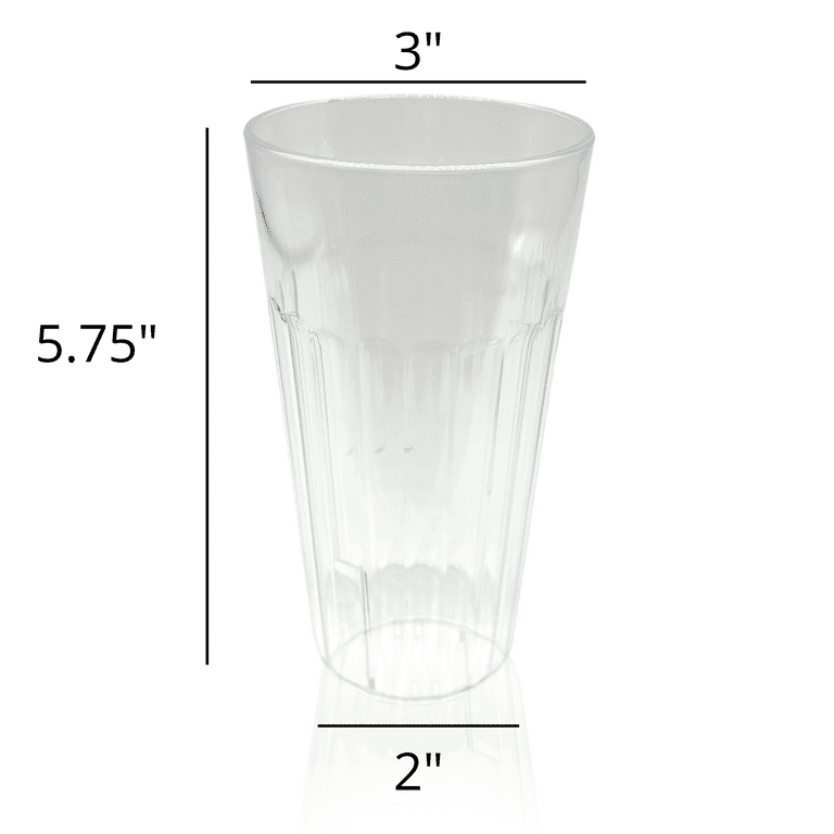 Plastic Drinking Glasses Tumblers Clear - 16 oz - Perfect for Gifts -  Lightweight - Stackable - Set of 8