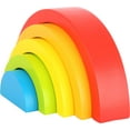 thumbnail image 1 of Bloques de construcción de arco iris de madera de Small Foot (pequeños) - Los bebés aprenden patrones y colores de coordinación ojo-mano mientras desarrollan habilidades motoras finas - Juego educativ, 1 of 4