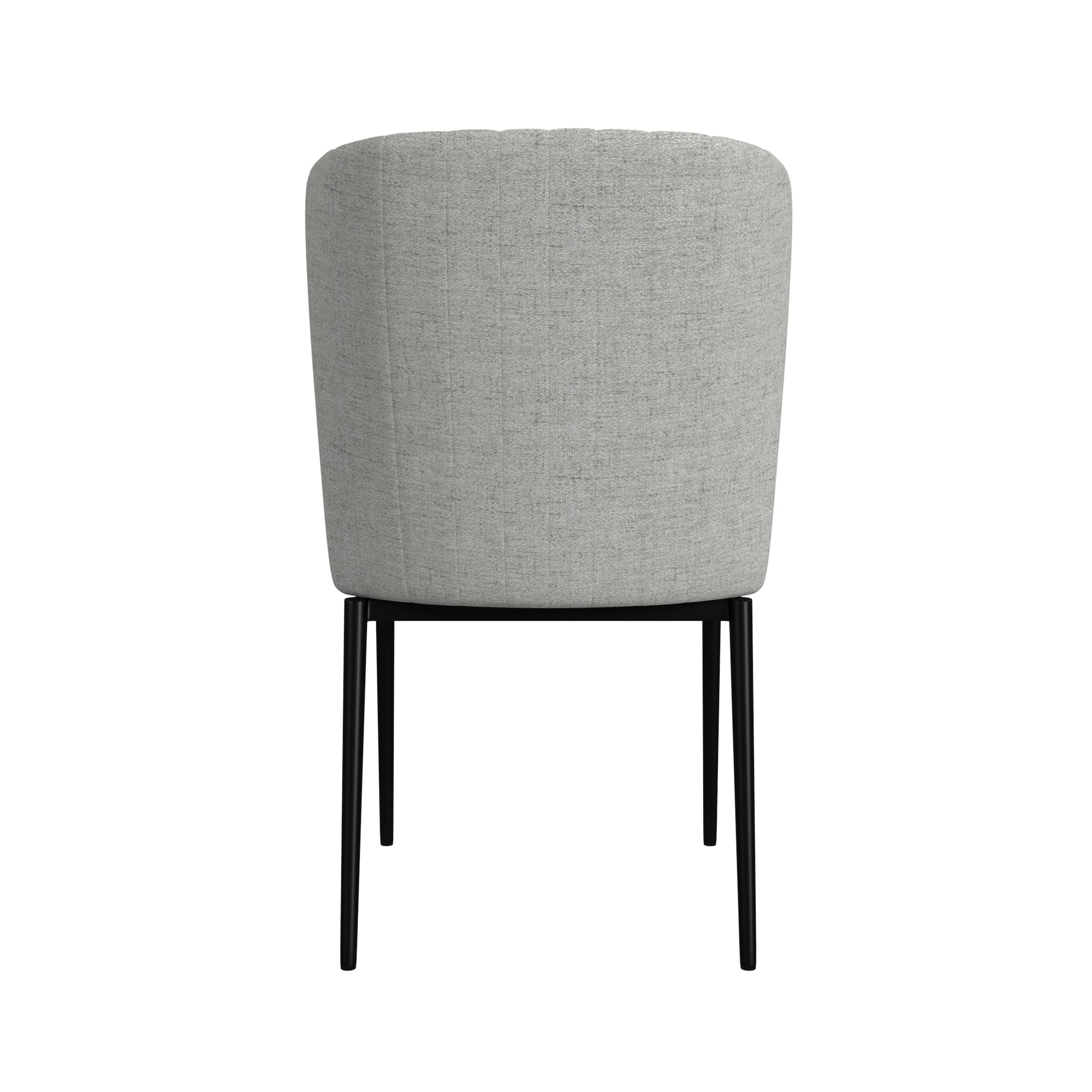 HomePop Channel Back Dining Chair with Metal Legs, Set of 2, Gray