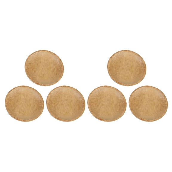 EXHUMKY Smooth Bamboo Small Dishes Japanese-Style Design for Home 6Pcs