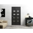 thumbnail image 3 of Sliding Closet Bi-fold Doors 36 x 80 inches | Quadro 4113 Matte Black with Frosted Glass | Sturdy Tracks Moldings Trims Hardware Set | Wood Solid Bedroom Wardrobe Doors, 3 of 5