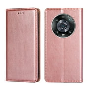 For Honor Magic4 Pro Gloss Oil Solid Color Magnetic Flip Leather Phone Case