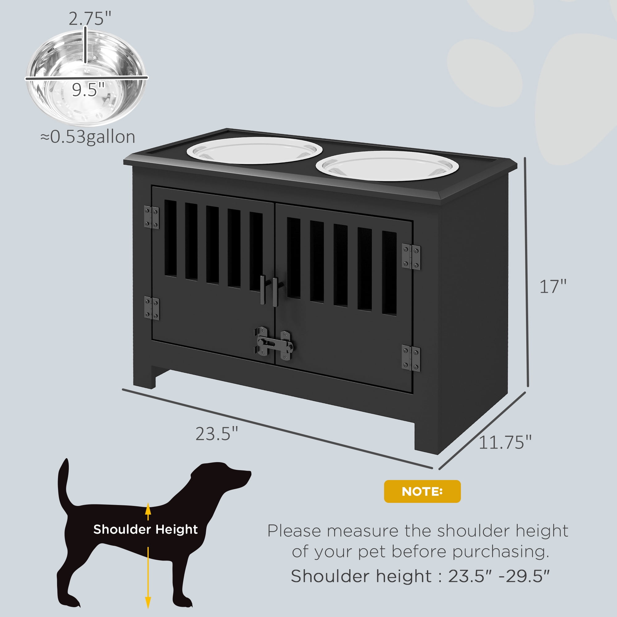 Dog Feeding Station, Dog Food Storage Cabinet