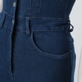thumbnail image 6 of ZHOGXU Womens Denim Overalls Short Sleeve Lapel Buttons Comfortable Fashion Slim Fit Romper Jumpsuit For Casual Daily Wear,Blue,L, 6 of 9