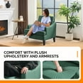thumbnail image 2 of Ktaxon Modern Accent Chair, Linen Single Sofa with Wood Legs, Reading Armchair for Living Room, Bedroom, Office Green, 2 of 10