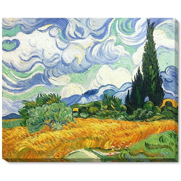 La Pastiche Vincent Van Gogh 'Wheat Field with Cypresses' Hand-painted
