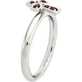 thumbnail image 4 of Garnet Sterling Silver Rhodium Cross Ring, 4 of 7