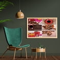 thumbnail image 2 of Coffee Wall Art with Frame, Coffee Themed Collage of Mugs Polka Dots Flowers Beans Muffins Close up Photography, Printed Fabric Poster for Bathroom Living Room, 35" x 23", Brown Red, by Ambesonne, 2 of 2