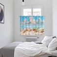 thumbnail image 4 of Nautical Coastal Kitchen Curtains 72 Inch Length, Summer Beach Shell Conch Starfish Blue Grommet Top Bedroom Living Room Curtains, Light Filtering Cafe Curtain Drapes 2 Panels Set 104''x72'', 4 of 9