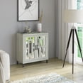 thumbnail image 3 of Twin Star Home Bar Cabinet with Mirrored Doors and Stemware Rack, 3 of 13