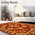thumbnail image 2 of ODIKA 6'x9' Machine Washable Non-Slip Area Rug, Festive Harvest Celebration Tree Backdrop Decorative High Traffic Rug with Pad, Orange, 740600, 2 of 8