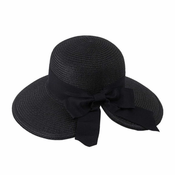 NOKIO Straw Sun Hat for Women Summer Beach Wide Brim UV Protection Hats Travel Foldable UPF 50 Sun Hats Women Ladies Sunhats Summer Hat Ponytail Beach Hat Wide Brim Hat Foldable Hat
