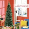 thumbnail image 4 of HOMCOM 7ft Tall Pencil Artificial Christmas Tree with Steel Base, Green, 4 of 10