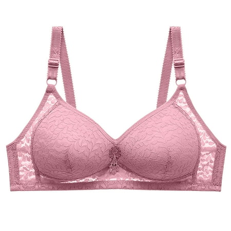 

KEJIG Push Up Bralette Women s Solid Color Comfortable Hollow Out Perspective Bra Underwear No Rims No Steel Ring -Up Underwear Daily Bra Bean Paste M-38/85 Up Every Day115Pink
