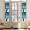thumbnail image 2 of Ocean Beach Window Privacy Film, Blue Coastal Palm Tree Nautical Sailboat Static Cling UV Sun Blocking Heat Control Window Tint Day and Night, Non-Adhesive One Way Windows Privacy Cover 17.7''x78.7'', 2 of 7