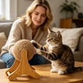 thumbnail image 5 of Wall Mounted Cat Scratching Post, Sisal Rope Scratch Board for Indoor Cats, Curved Design Saves Space, Durable Wood Base for Clawing & Stretching, Natural Fiber, 5 of 6