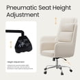 thumbnail image 6 of COLAMY Cocoon Modern Executive High Back Home Office Chair, Upholstered Desk Chair with Wheels, Vanity Chair with Head and Lumbar Support, Armrest (Beige), 6 of 11