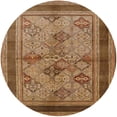 thumbnail image 1 of Ahgly Tapis d'Intérieur Lavable en Machine Rond Industriel Moderne Péruvien Marron, 5 Pieds Rond, 1 of 7