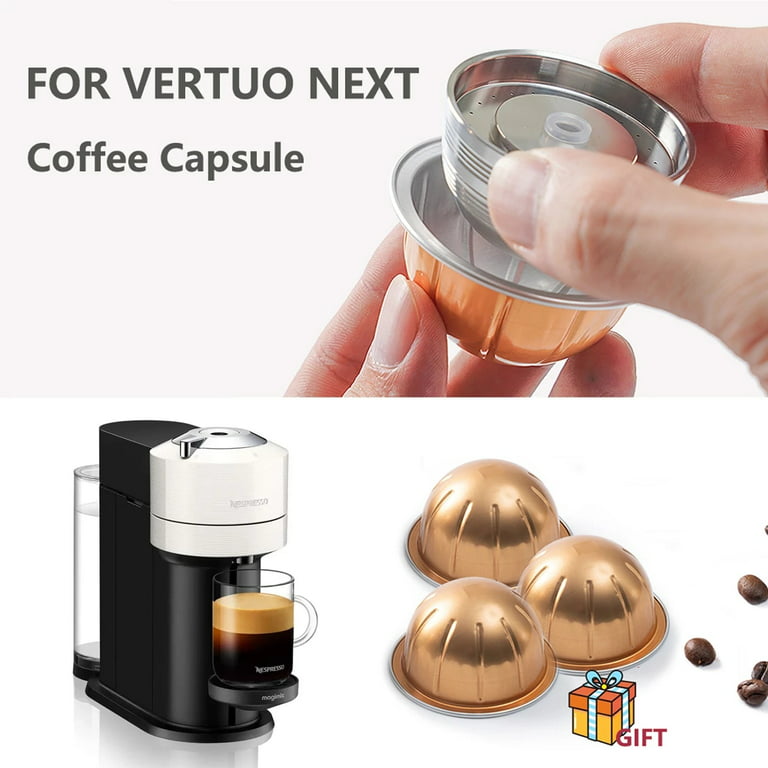  Refillable Vertuo Coffee Capsules Pods,Reusable Vertuo Capsules  Compatible for VertuoPlus,Vertuoline GCA1 Machine with Aluminum Foils Lids  【30 Pods,80 Lids,1 scoop】: Home & Kitchen