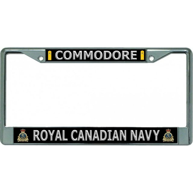 Cadre de Plaque d'Immatriculation Royal Canadian Navy Commodore Chrome