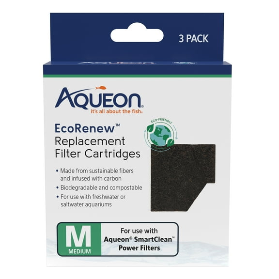 Aqueon EcoRenew Replacement Filter Cartridges Medium, 3-Pack