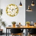 thumbnail image 4 of Wall Clock 10 Inch Farmhouse Sunflowers Floral Print Round Silent Decorative Wall Clocks Battery Operated for Living Room Bedroom Kitchen Classroom Decor, Beige,Small, 4 of 7