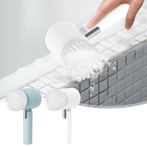 Cepillo de limpieza de fregadora eléctrica | Fregadora eléctrica recargable 4 cabezales de cepillo reemplazables | Baño, Cocina, Revestimiento | Batería USB de 1200 mAh | Empuñadura ergonómica | Uso