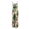 thumbnail image 3 of Seyurigaoka Summer Family Matching One-Piece Suit, Leaf Print Sleeveless Square Neck Backless Mother and Daughter Sling Jumpsuit, 3 of 7