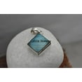 thumbnail image 2 of Solid 925 Sterling Silver Pendant For Women Men, Genuine Labradorite Square Gemstone Unique Handcrafted Pendant Gift For Her Him, 2 of 4