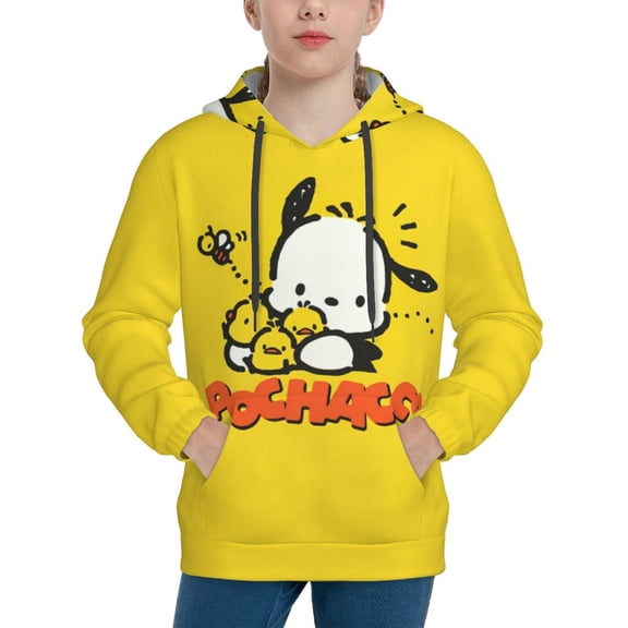 Sanrio Pochacco Kids' Hoodie 3d Print Sweatshirt Soft Pullover Hooded With Big Pockets Fans Gifts For Boys Or Girls Small