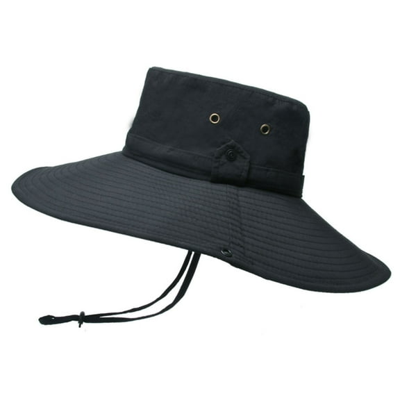 DISEN Hat for Solid Colour Shade Sun Hat Fisherman's Hat Sun Hat Men's Summer Hiking Sun Hat,Black-On Clearance