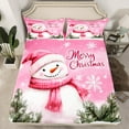 thumbnail image 2 of jejeloiu Merry Christmas Full Size Sheets,Cute Cartoon Snowman Bed Sheets,Xmas Snowflake Sheet Sets For Kids,Luxury Bedroom Decor,4-Piece, 2 of 7