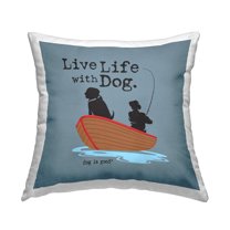 Stupell Industries Boat Life with Dog Decorative Printed Throw Pillow Design by Dog Is Good.