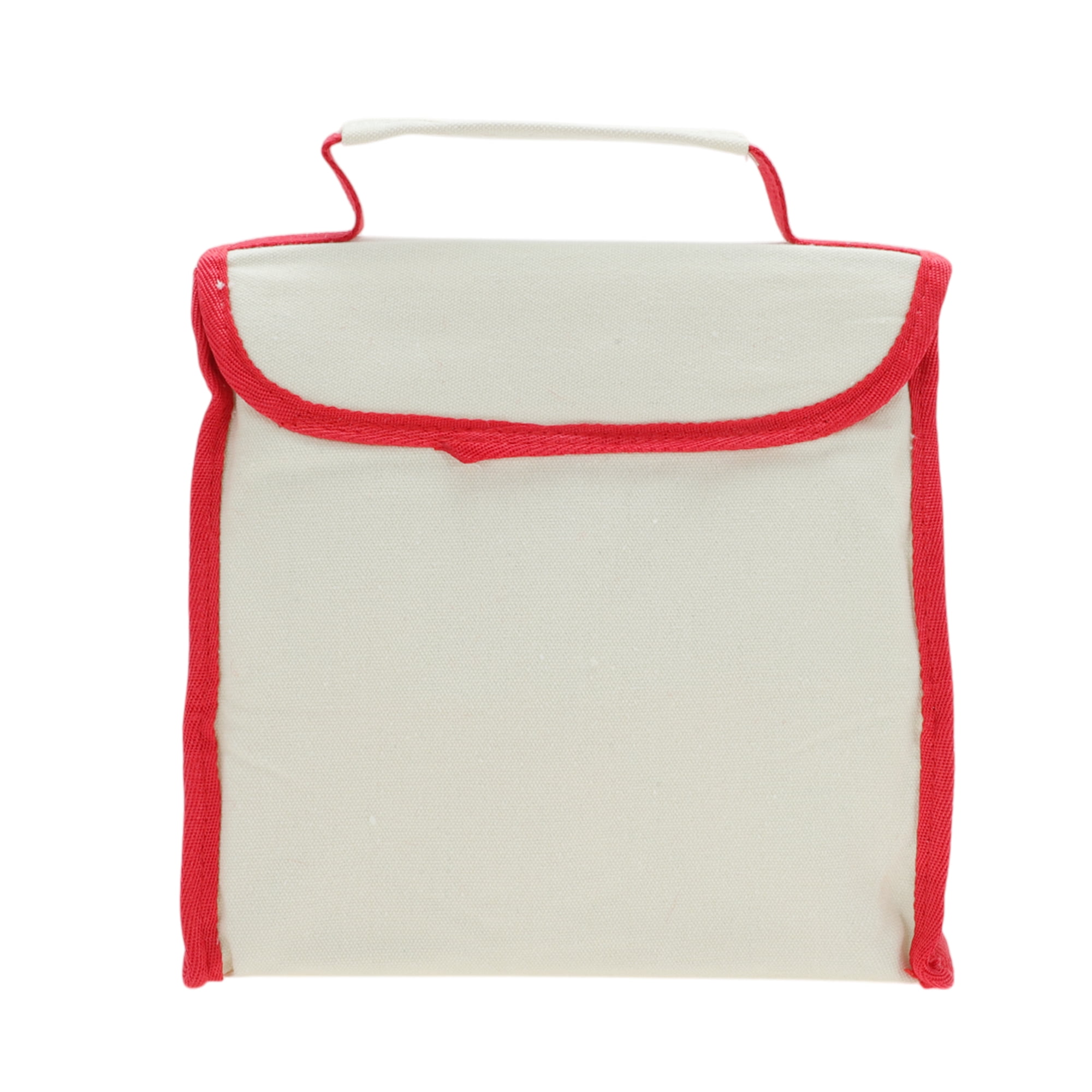 Unique Bargains Flip Cover Lunch Bag 1 Pc Beige, Red
